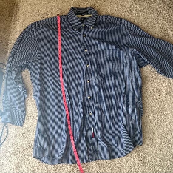 Tommy Hilfiger Cotton Men’s Button Down Shirt Blue & White Gingham 16 1/2 32-33 - Picture 8 of 8